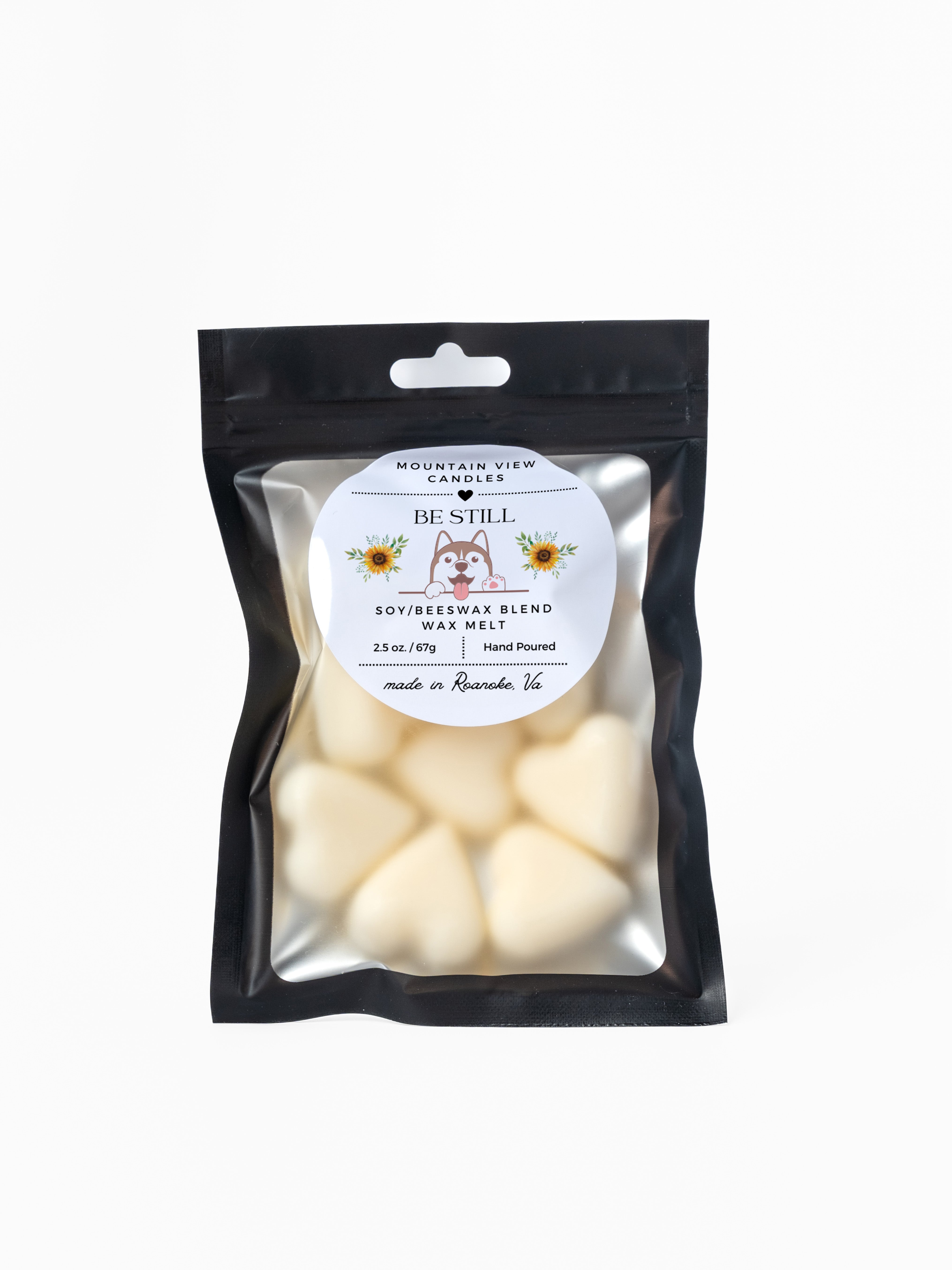 Packaged Wax Melts on a white background
