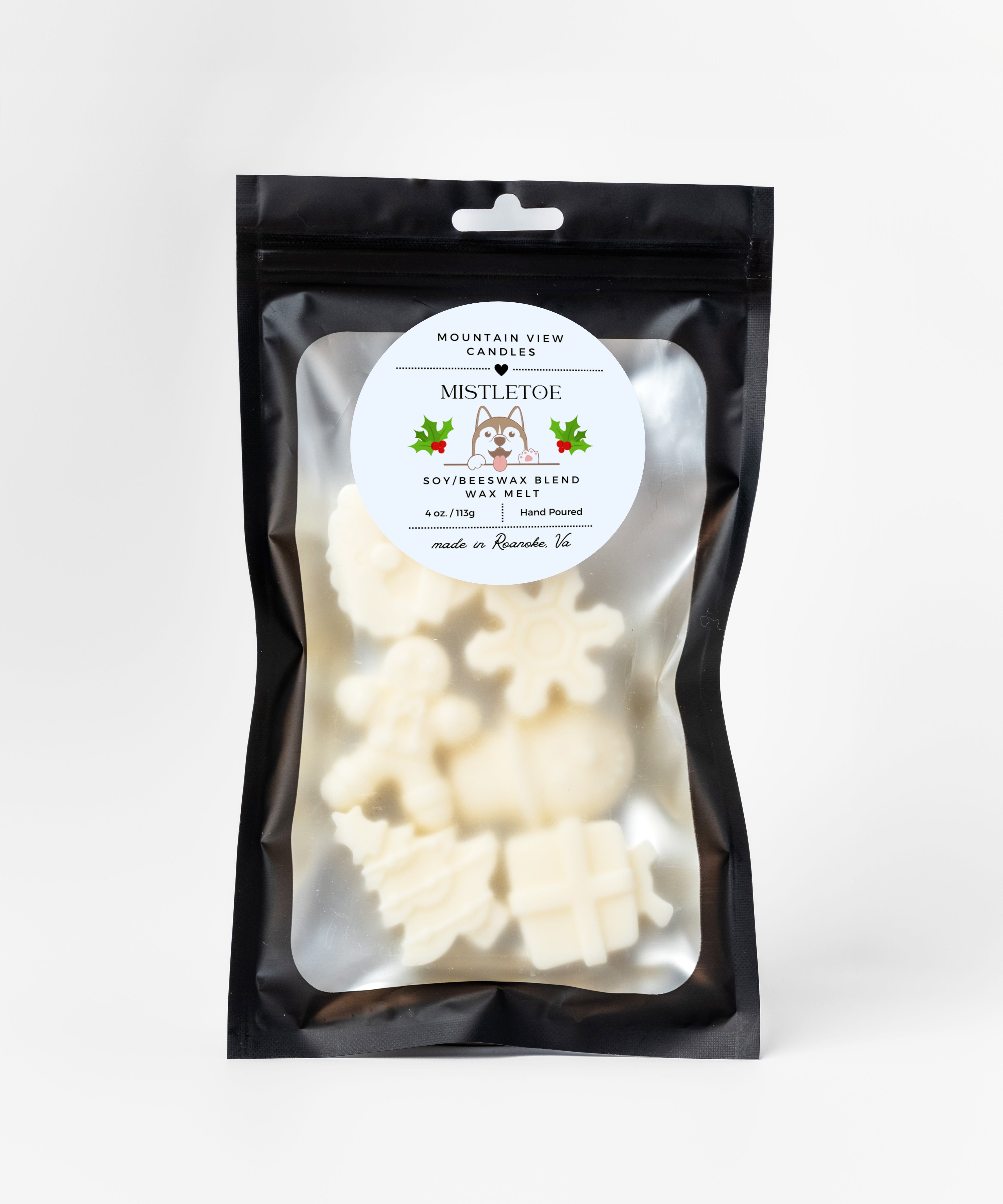 Packaged Wax Melts on a white background