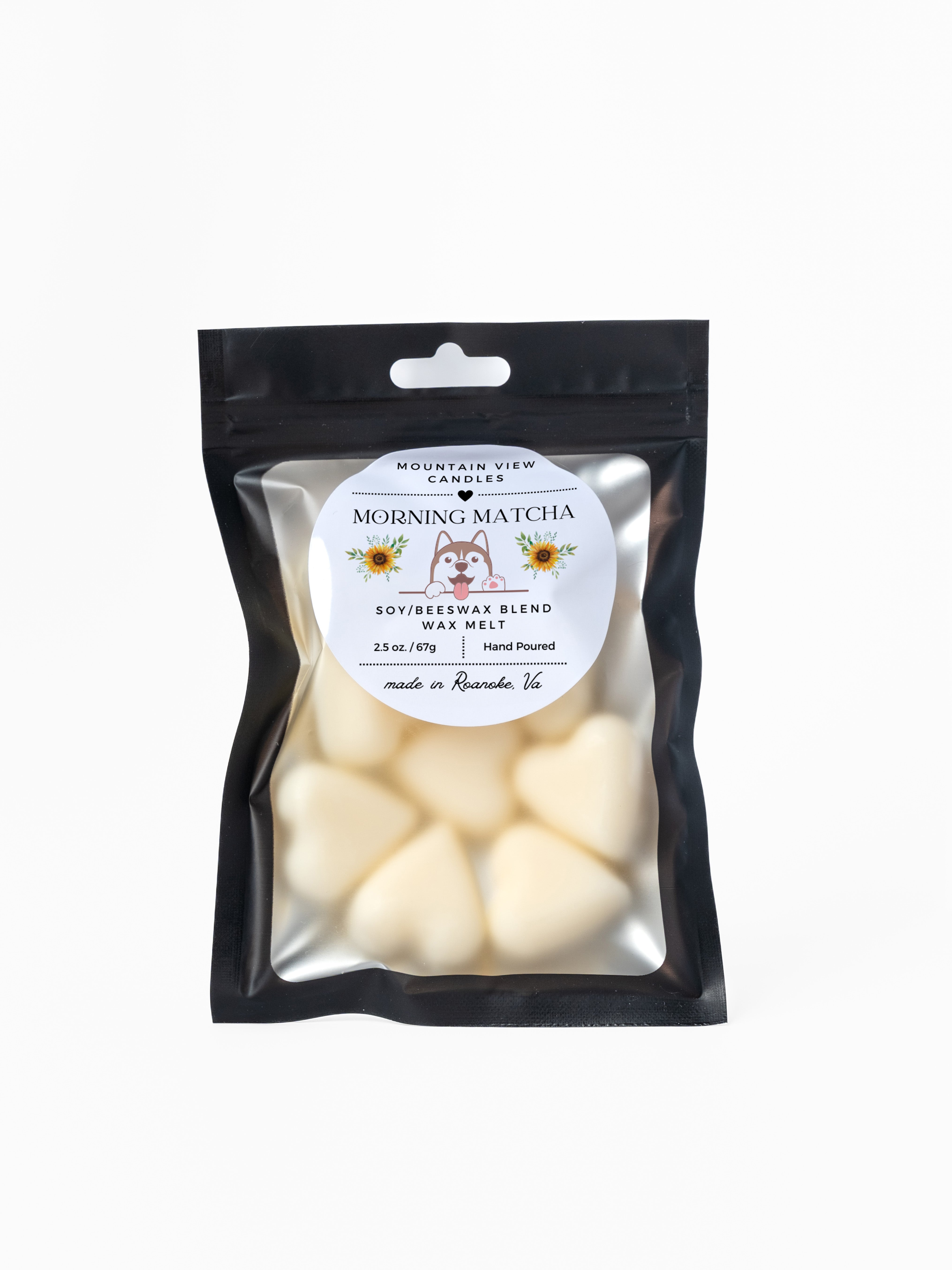 Packaged Wax Melts on a white background