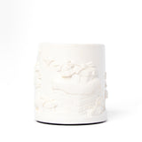 White textured candle on a white background