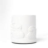 White ceramic vase on a white background