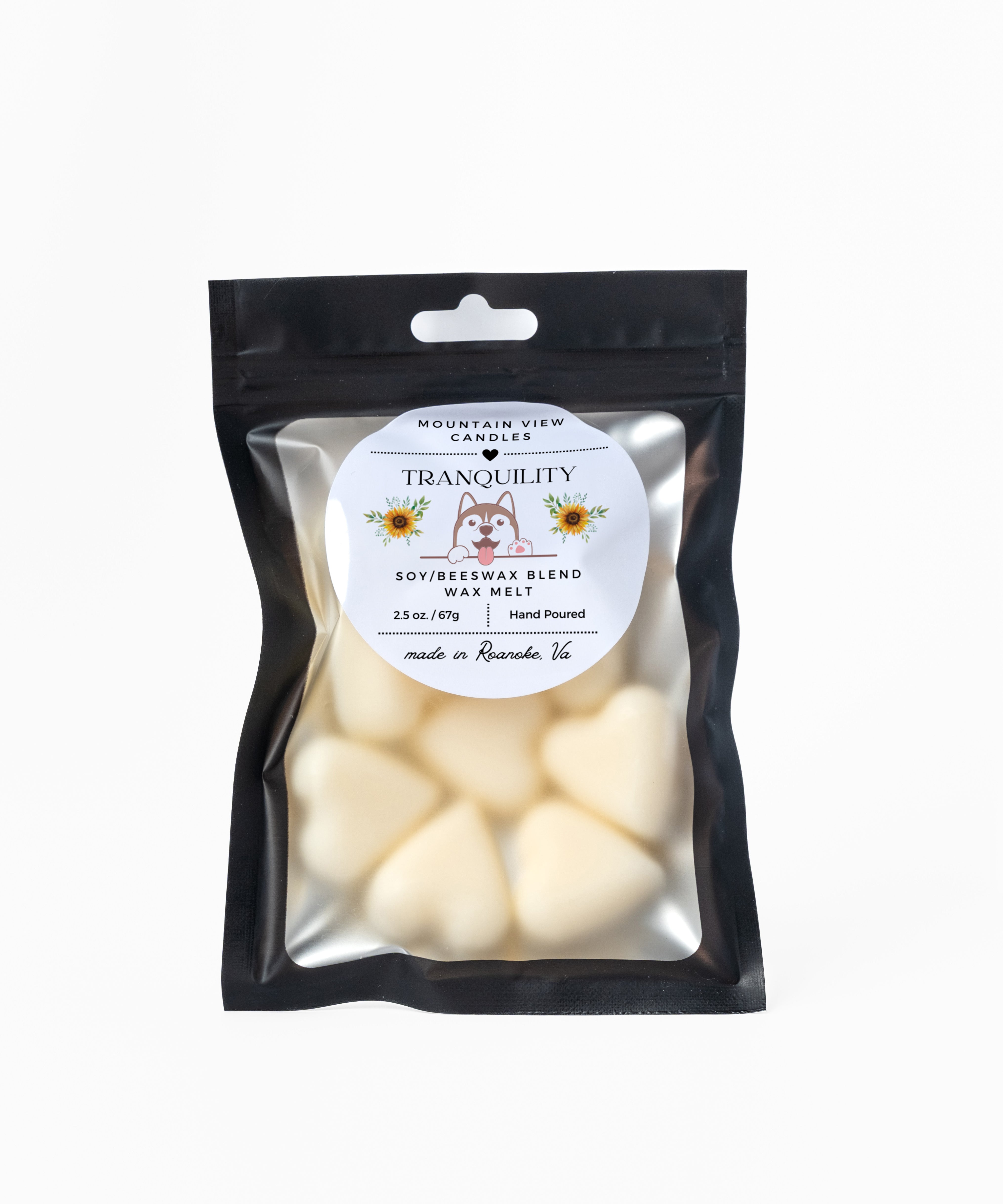 Packaged Wax Melts on a white background