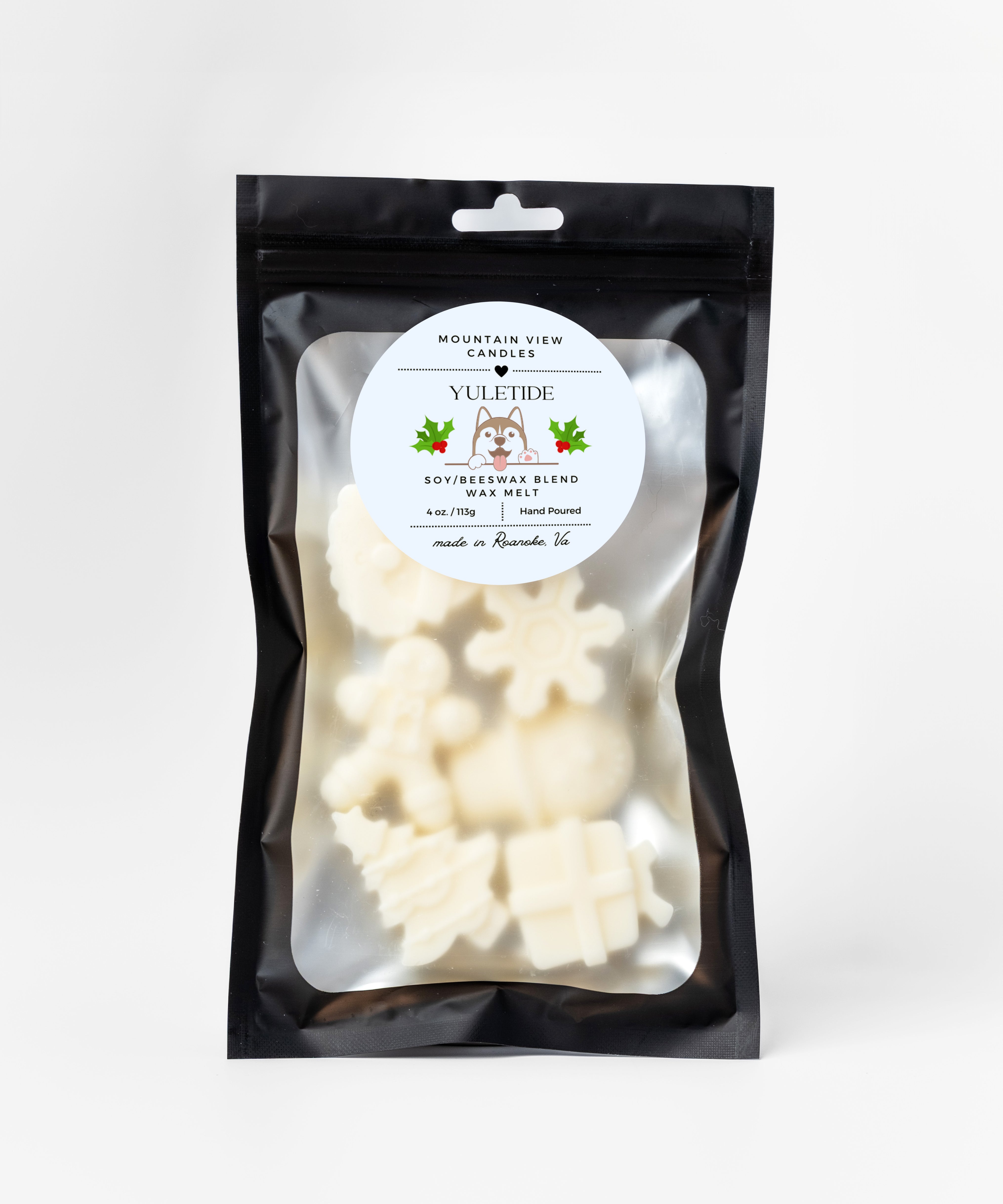 Packaged Wax Melts on a white background